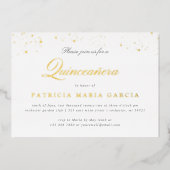 Quinceanera Gold folie briefkaart uitnodiging (Voorkant)
