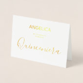 Quinceañera Gold - gepersonaliseerde uitnodiging (Voorkant)