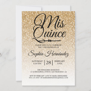 Quinceañera Gold Glitter 15e verjaardag Kaart