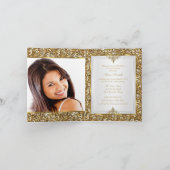 Quinceanera Gold Glitter White Pearl Tiara Photo (Binnen)