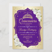 Quinceanera - Gold Paars Kaart (Voorkant)