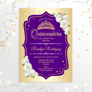 Quinceanera - Gold Paars Kaart
