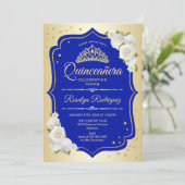 Quinceanera - Gold Royal Blue Kaart (Staand voorkant)