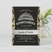 Quinceanera Gold Silver Black Kaart (Staand voorkant)
