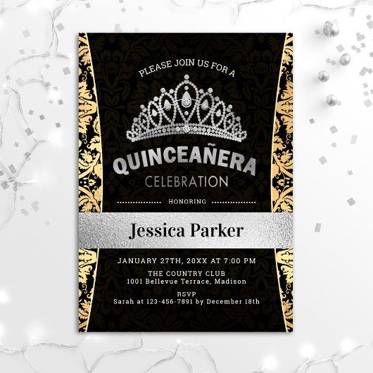 Quinceanera Gold Silver Black Kaart