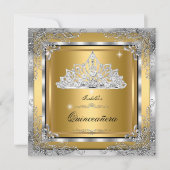 Quinceanera Gold Silver Diamond Tiara 15e partij Kaart (Voorkant)