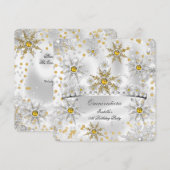 Quinceanera Gold Silver Snow Winter Wonderland Kaart (Voorkant / Achterkant)