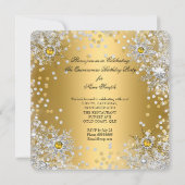 Quinceanera Gold Silver Winter Wonderland Kaart (Achterkant)