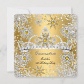 Quinceanera Gold Silver Winter Wonderland Kaart (Voorkant)