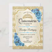 Quinceanera - Gold Stripes Blue Kaart (Voorkant)