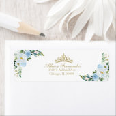 Quinceanera Gold Tiara Baby Blue Floral Etiket (Insitu)