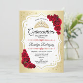 Quinceanera - Gold White Red Kaart (Staand voorkant)