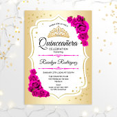 Quinceanera - Gold White roze Kaart