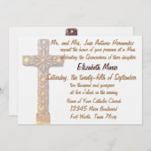 Quinceanera Golden Cross Kaart (Voorkant / Achterkant)