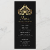 Quinceanera Goud en Zwarte Prinses Tiara Kroon Menu (Voorkant)