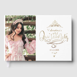 Quinceañera goud wit foto gast boek