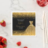 Quinceanera gouden faux glitter servet (Insitu)