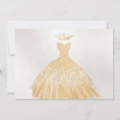 Quinceañera, Gouden Glitters Gown Cream Rozen Kaart (Achterkant)