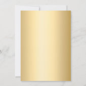 Quinceanera gouden groene jurk bloemen kaart (Achterkant)