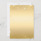 Quinceanera gouden jurk floraal glamoureus kaart (Achterkant)