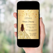 Quinceanera gouden jurk sterren kaart