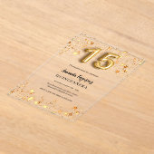 Quinceanera gouden sterren helder acryl uitnodigingen (Laagn)