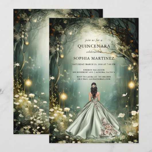 Quinceanera Gown Enchanted Forest Portal Kaart (Voorkant / Achterkant)