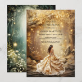 Quinceanera Gown Enchanted Golden Forest Portal Kaart (Voorkant / Achterkant)