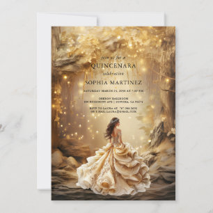 Quinceanera Gown Enchanted Golden Forest Portal Kaart