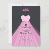 Quinceañera Gown Verjaardagsfeestje Uitnodiging (Voorkant)