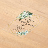 Quinceanera green floral acryl uitnodigingen (Laagn)