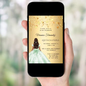 Quinceanera groen goud jurk sterren kaart