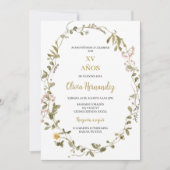 Quinceañera groen lijst uitnodiging (Voorkant)