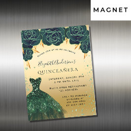 Quinceanera groene goudjurk, magneet