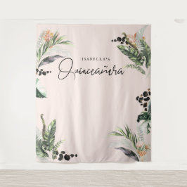 Quinceañera | Groene planten & Terra Cotta Jungle Wandkleed