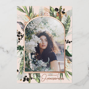 Quinceañera   Groene & Terracotta Jungle  Folie Uitnodiging