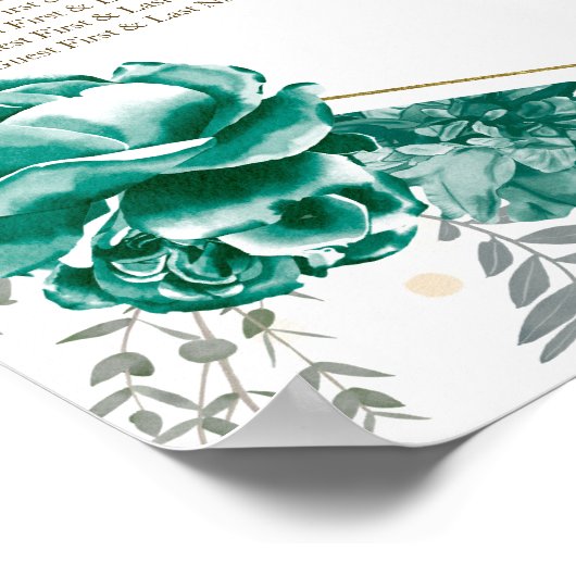 Quinceanera Groene Zitkaart Teken Vlinders Poster (Hoek)