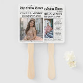 Quinceañera Hand Fans, 15th Birthday Newspaper Handwaaier (Voorkant en achterkant)