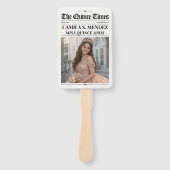 Quinceañera Hand Fans, 15th Birthday Newspaper Handwaaier (Voorkant)