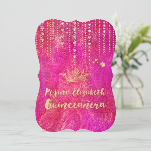 Quinceanera/Hart Snoeren/Prinses/Kroon Kaart (Staand voorkant)