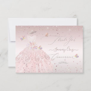 Quinceanera Hartelijk dank voor de blush Glitter G Kaart