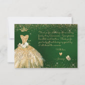Quinceanera Hartelijk dank voor de groene gouden g Bedankkaart (Achterkant)