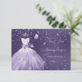 Quinceanera Hartelijk dank voor de Paarse dusty Gl Kaart (Staand voorkant)