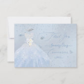 Quinceanera Hartelijk dank voor Glitter Silver Bab Kaart (Voorkant)