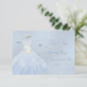 Quinceanera Hartelijk dank voor Glitter Silver Bab Kaart (Staand voorkant)