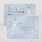 Quinceanera Hartelijk dank voor Glitter Silver Bab Kaart (Voorkant / Achterkant)