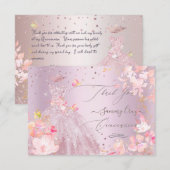 Quinceanera Hartelijk dank voor het Roos Glitter G Kaart (Voorkant / Achterkant)