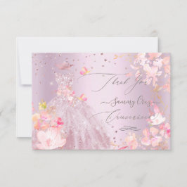 Quinceanera Hartelijk dank voor het Roos Glitter G Kaart