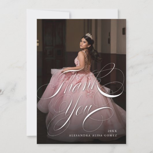 Quinceanera - Hartelijk dank voor uw fotokaart Aankondiging (Voorkant)