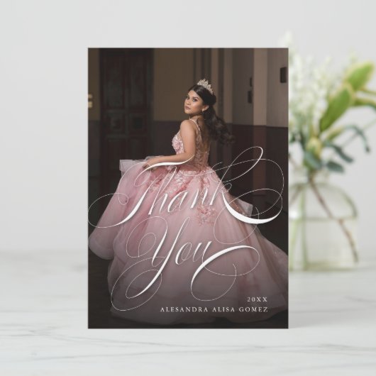 Quinceanera - Hartelijk dank voor uw fotokaart Aankondiging (Staand voorkant)